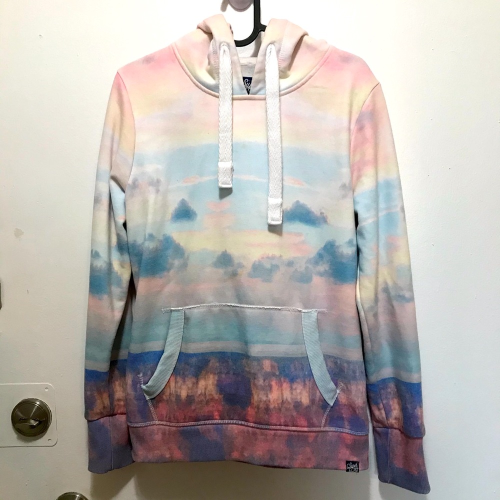 Super Dry tie dyed hooded pullover approx small